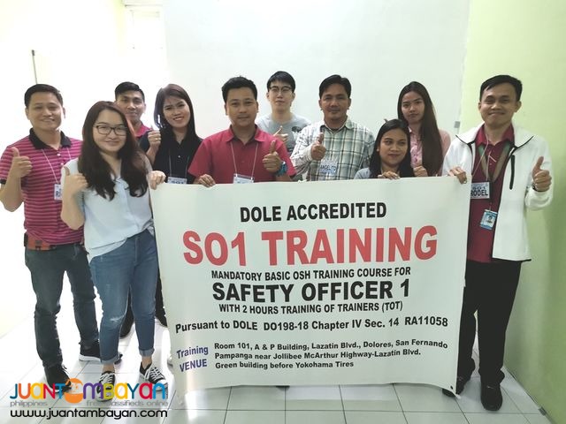 Face To Face BOSH Training Safety Officer 2 SO2 Training DOLE training