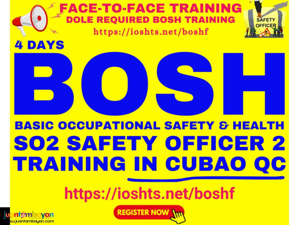 BOSH Training Safety Officer 2 SO2 Training DOLE Face-To-Face training