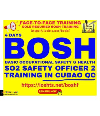 BOSH Training Safety Officer 2 SO2 Training DOLE Face-To-Face training