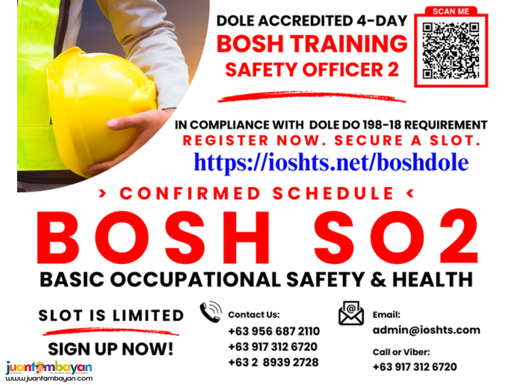 BOSH Training for SO2 Safety Officer 2 Training DOLE Accredited