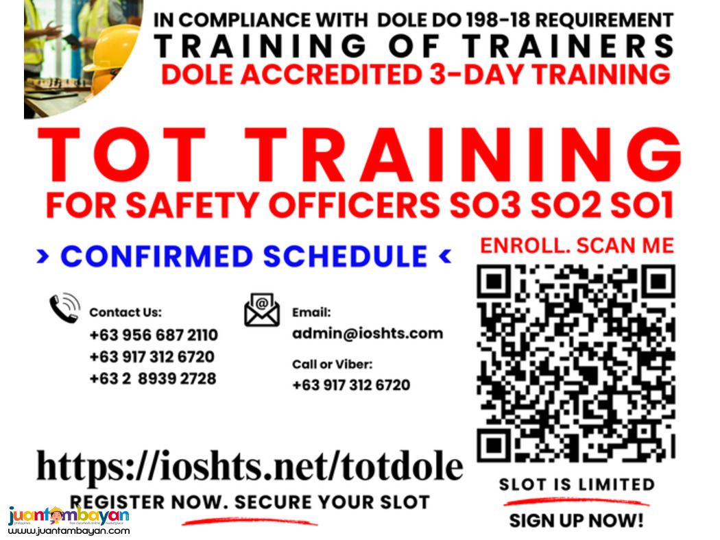 TOT Training of Trainers Training for Safety Officers DOLE Accredited