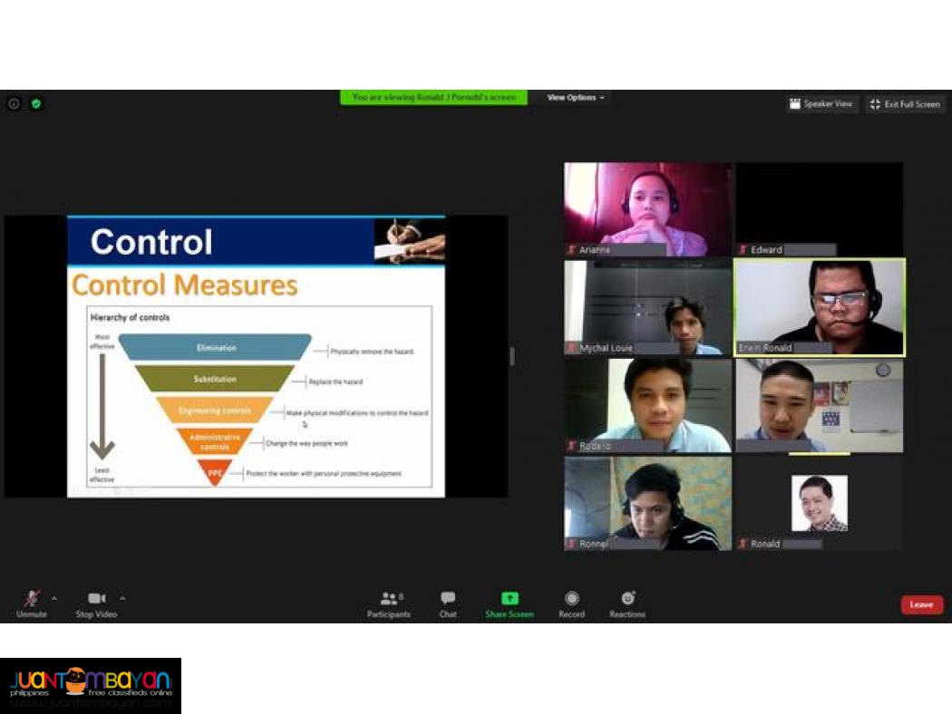 Online LCM HIRAC Training Online Safety Officer 3 Training DOLE SO3