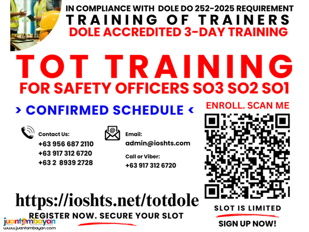 TOT Training of Trainers Training for Safety Officers DOLE Accredited