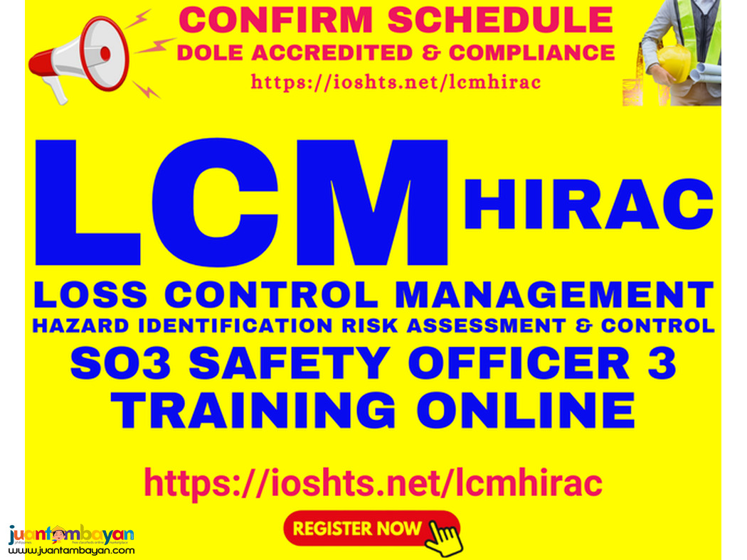 Online LCM HIRAC Training Online Safety Officer 3 Training DOLE SO3