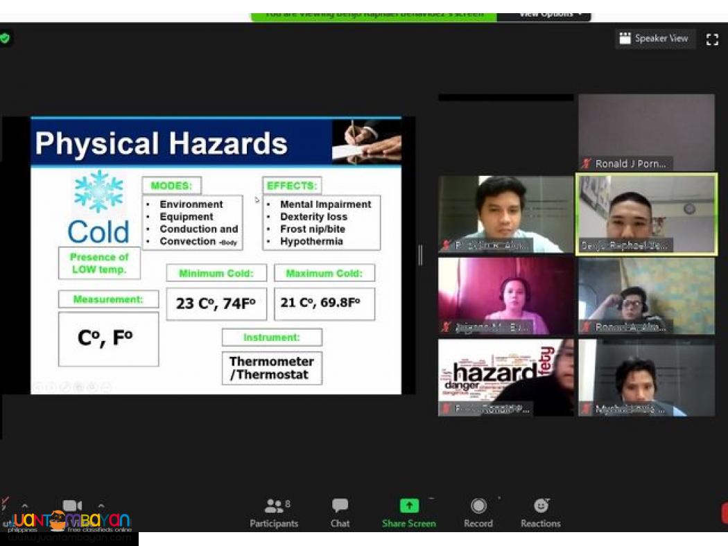 Online LCM HIRAC Training Online Safety Officer 3 Training DOLE SO3