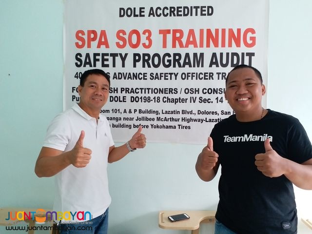SPA Training HIRAC Training DOLE SO3 Training Safety Officer 3