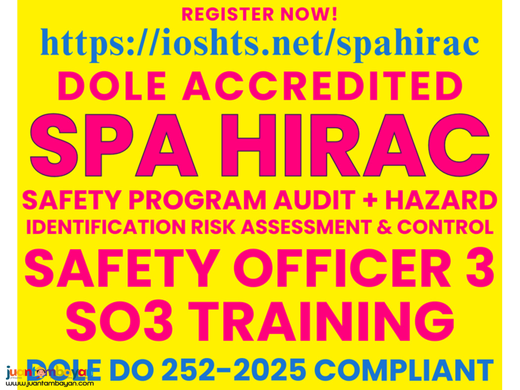 DOLE Online SO3 Training Online SPA Training Safety Officer 3 Training