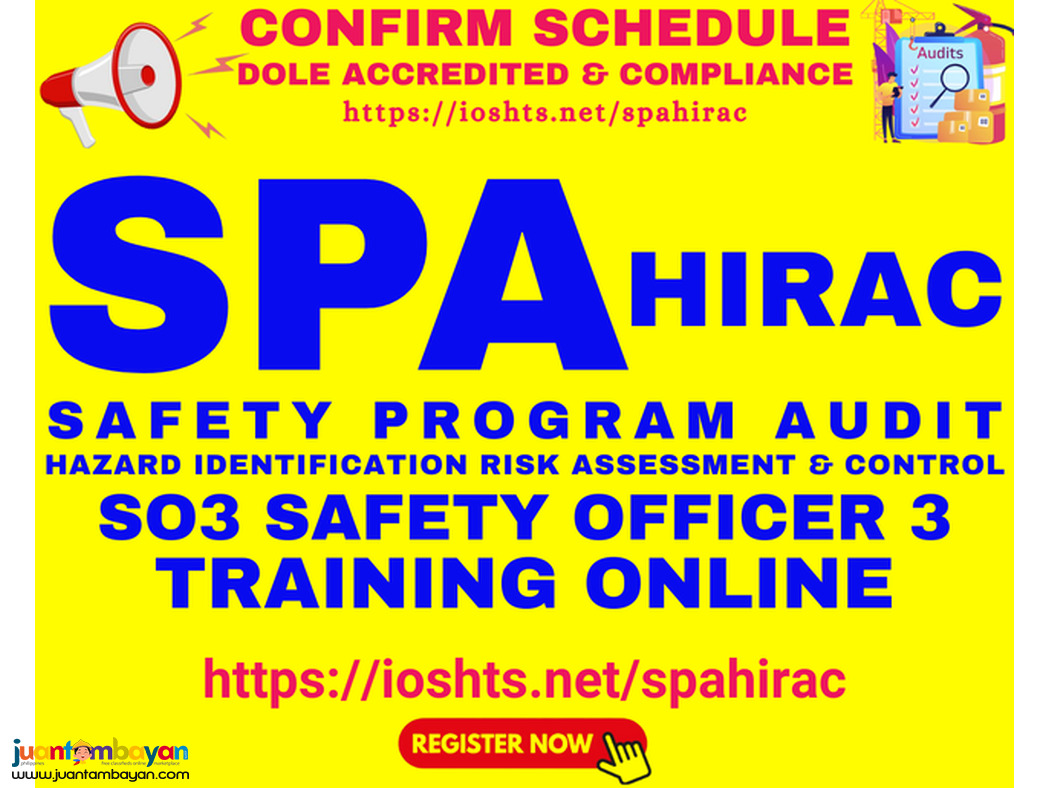 DOLE Online SO3 Training Online SPA HIRAC Training Safety Officer 3