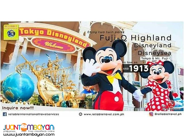 5Days Tokyo with Disney with FujiQ Highland + Airfare via JAL