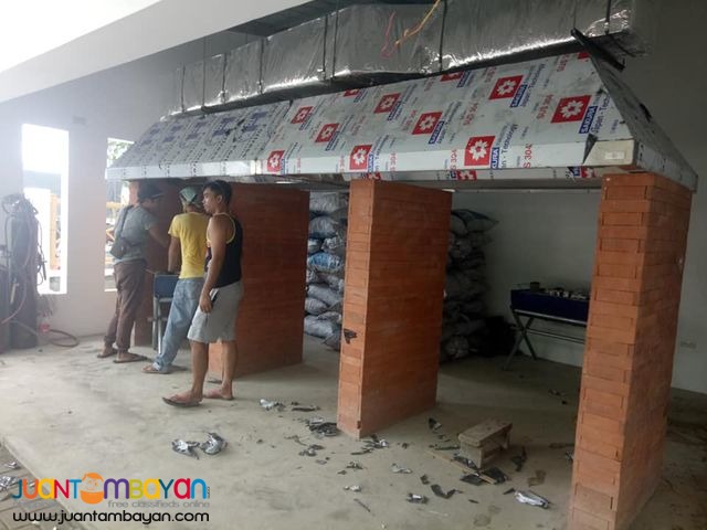 Supply installation and fabrication of kitchen hood