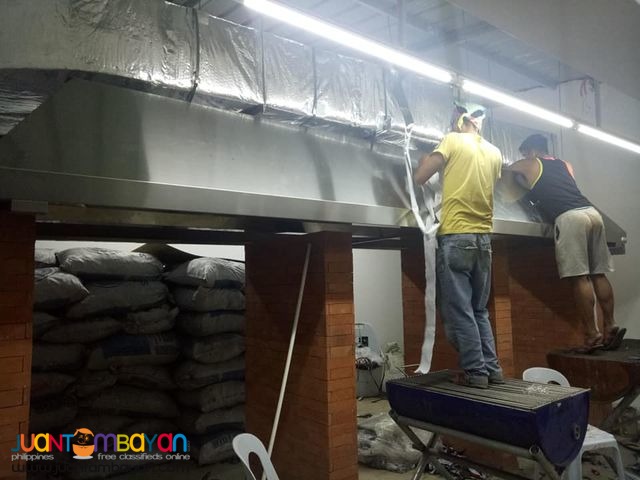 Supply installation and fabrication of kitchen hood