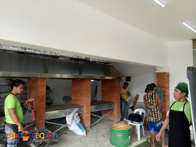 Supply installation and fabrication of kitchen hood