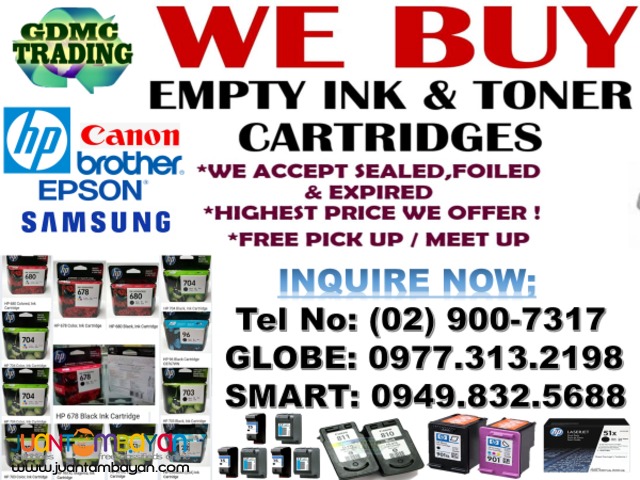 HIGHEST PRICE AND LEGIT BUYER OF EMPTY INK AND TONER CARTRIDGES HIGHEST PRICE AND LEGIT BUYER OF EMPTY INK AND TONER CARTRIDGES