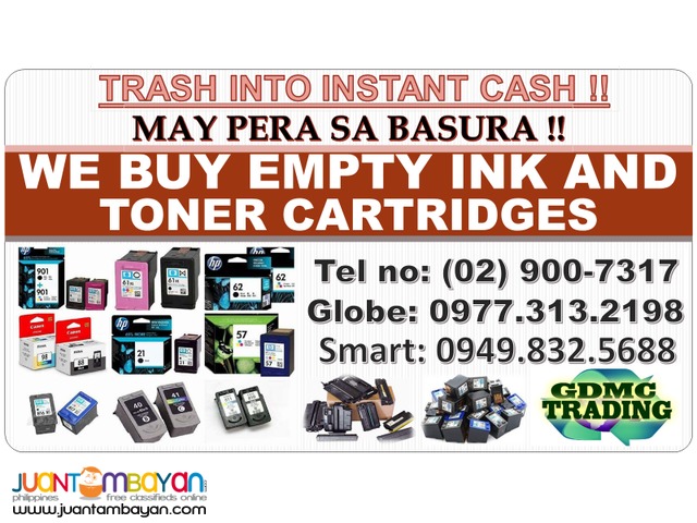 WE ARE BUYING EMPTY INK AND TONER CARTRIDGES