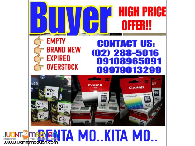 We buy empty expired bnew ink toner cartridges at highprice