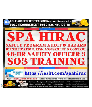 so3 Training Spa Hirac Training Dole Accredited Safety Officer 3