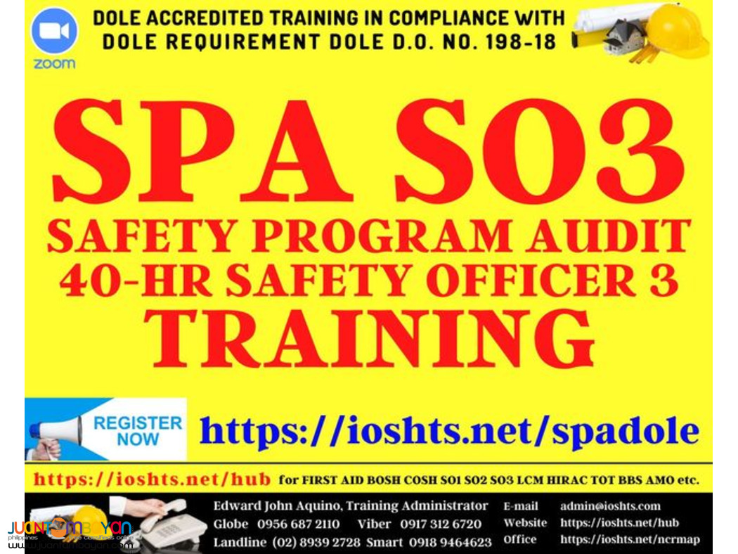 SPA SO3 Training Safety Program Audit Training Safety Auditing DOLE