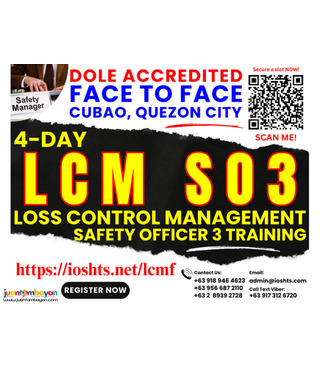 Face To Face LCM Training DOLE SO3 Training Safety Officer 3 Training