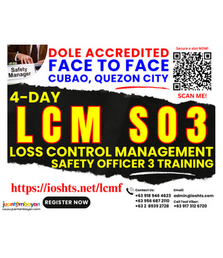 LCM Training DOLE SO3 Training Safety Officer 3 Training Face To Face
