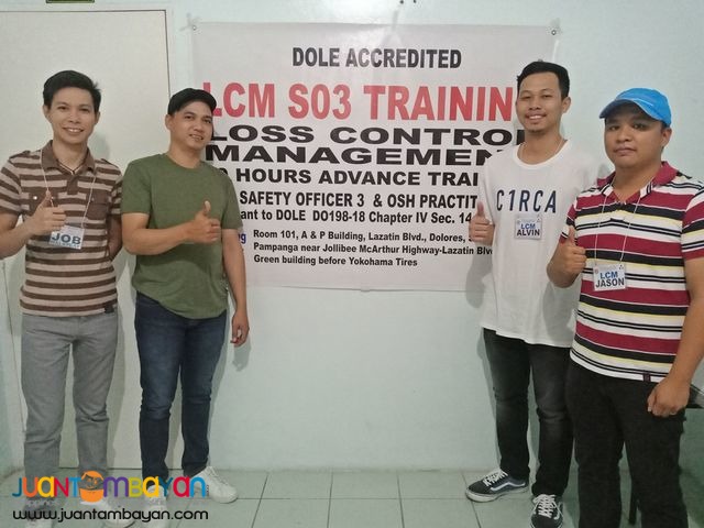 LCM Training DOLE SO3 Training Safety Officer 3 Training Face To Face