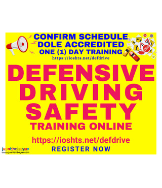 Online Defensive Driving Safety Seminar Training DOLE Accredited