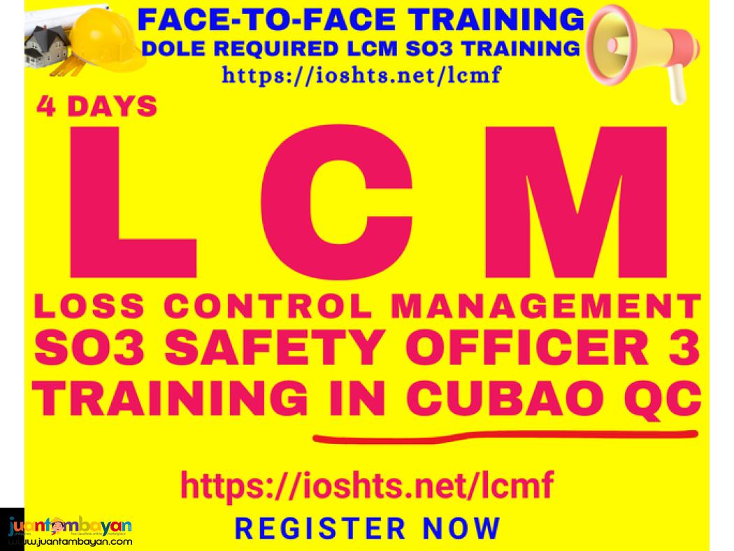 LCM Training DOLE SO3 Training Safety Officer 3 Training Face To Face
