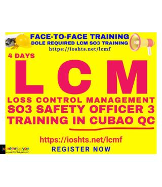 LCM Training DOLE SO3 Training Safety Officer 3 Training Face To Face