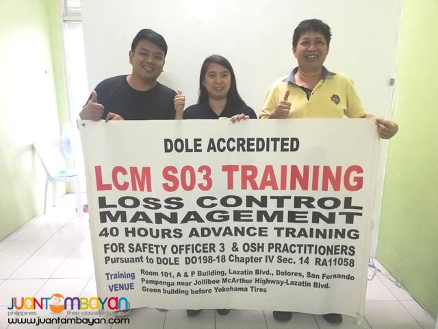 LCM Training DOLE SO3 Training Safety Officer 3 Training Face To Face