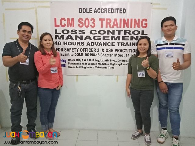 LCM Training DOLE SO3 Training Safety Officer 3 Training Face To Face