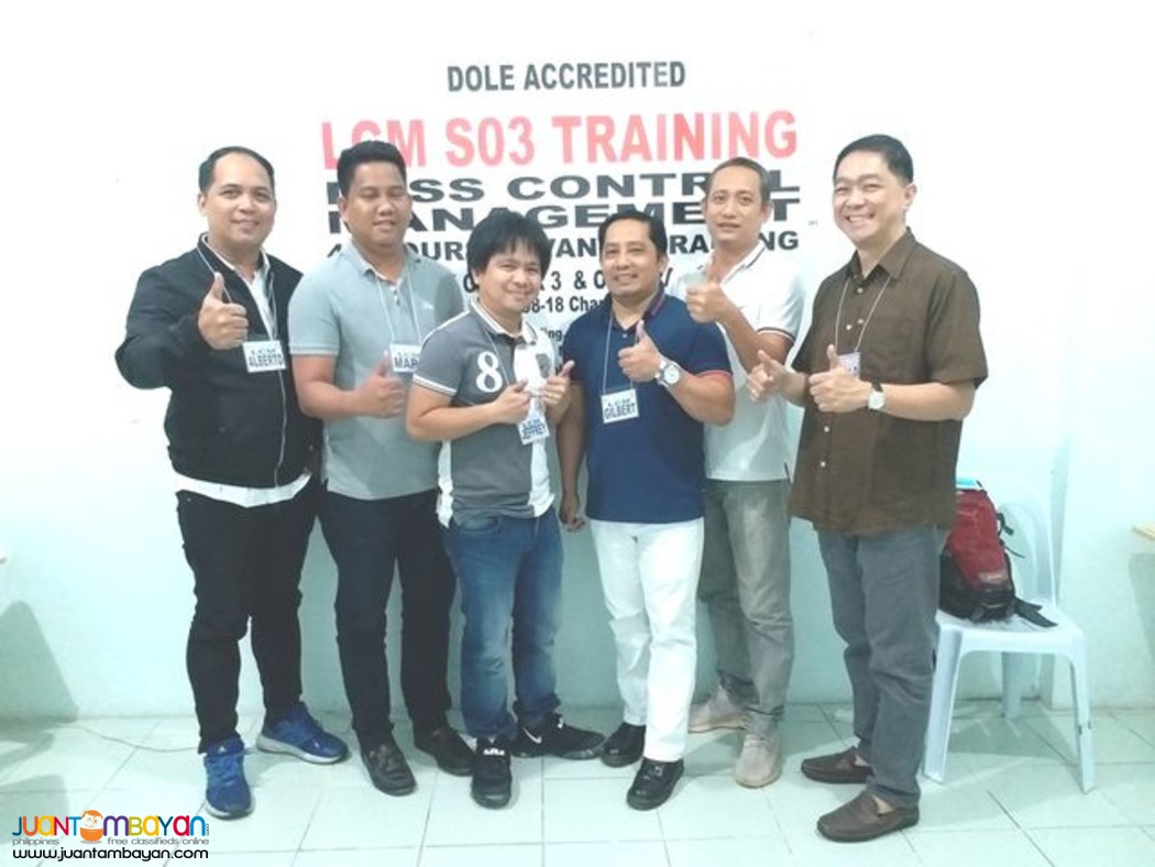 LCM Training DOLE SO3 Training Safety Officer 3 Training Face To Face