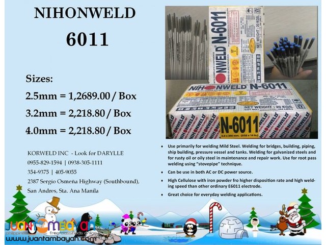 Nihonweld Welding Rod 6011 Nihonweld Welding Rod 6011