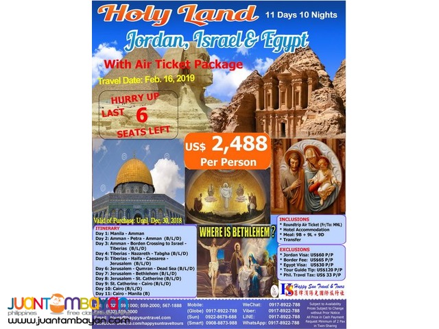 11D10N Journey to the Holy Land 