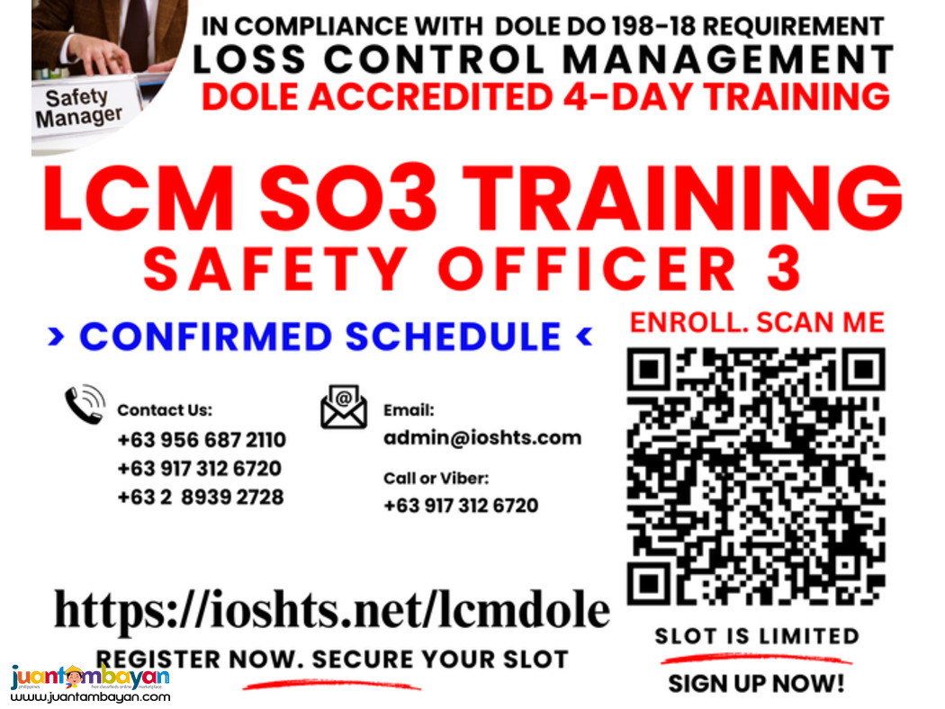 LCM Training Online Safety Officer 3 Training DOLE SO3 Training