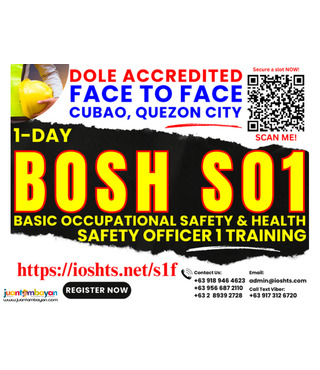 Face To Face SO1 BOSH Training Training Safety Officer 1 DOLE Training
