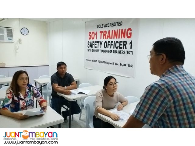 SO1 BOSH Training Training Safety Officer 1 DOLE Training Face To Face