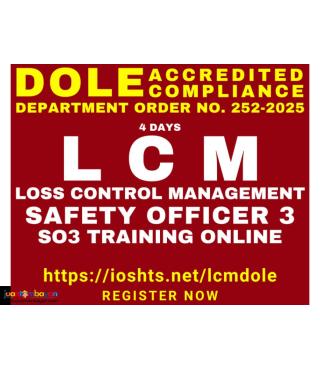 SO3 Safety Officer 3 Training DOLE Accredited LCM Training Online