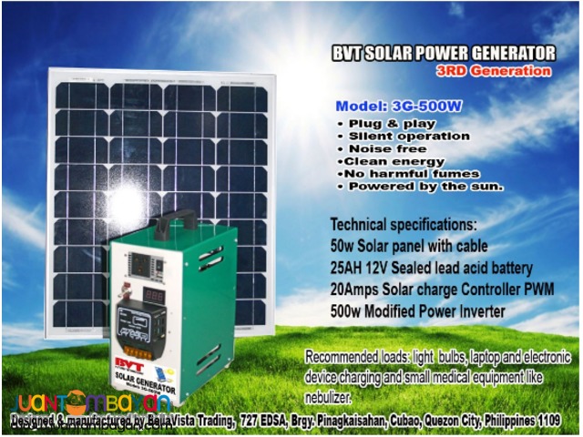 3G-500W Portable Solar Power Generator