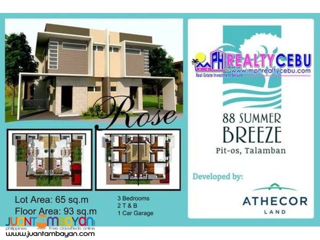 3 Bedroom House in 88 Summer Breeze Talamban Cebu City(Rose)
