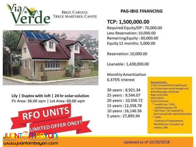 Brand New Solar Powered House For Sale Near SM Trece Cavite