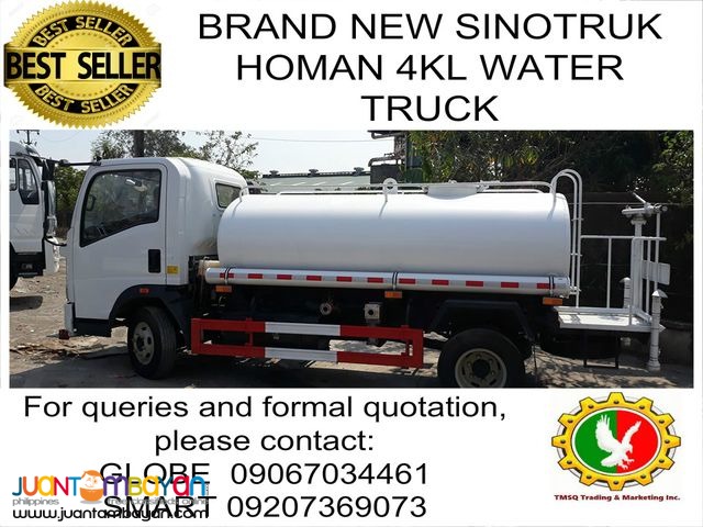 4kl Water Truck Cnhtc Homan (Brand New Unit) 