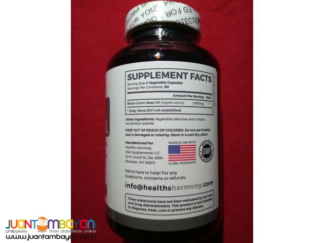 Healths Harmony Pure Black Seed oil 500mg 120 capsules