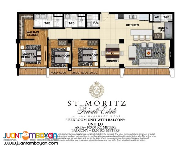 Ready Move-in: St. Moritz-3 Bedroom with balcony