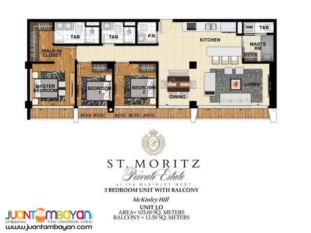 Ready Move-In: St. Moritz-3 Bedroom with Balcony