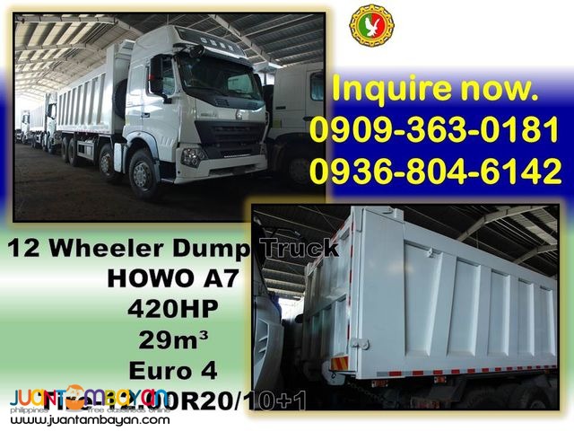 12 wheeler dump truck 29 cubic Howo Sinotruk A7