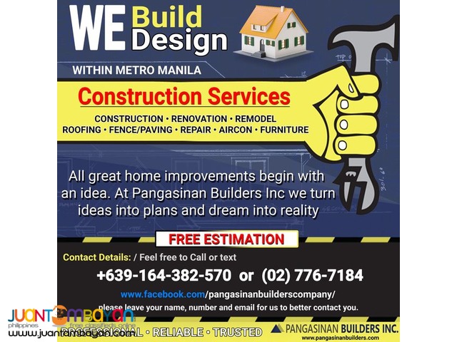 Construction Services FREE Estimate