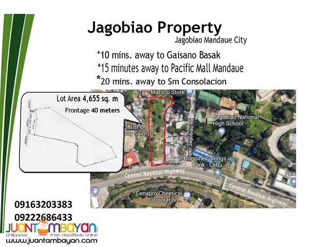 For Sale or Rent commercial lot located at Jagobiao Mandaue