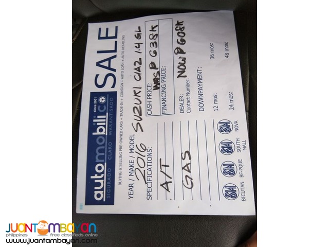 2016 Suzuki Ciaz 1.4L GL Gas A/T