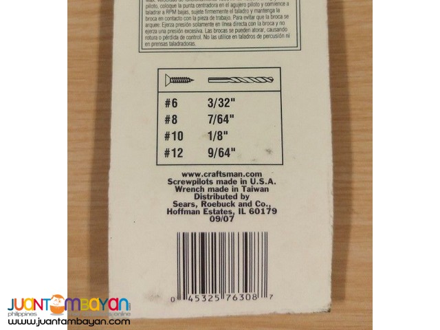 Craftsman 66260 4-piece Screw Pilot Set