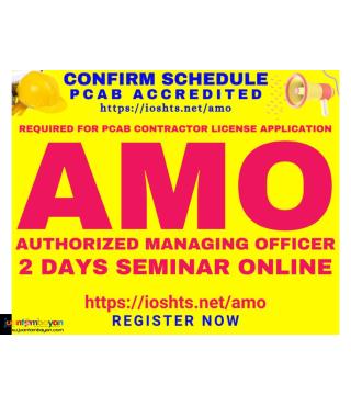 AMO Seminar PCAB Accredited Seminar Authorized Managing Officer