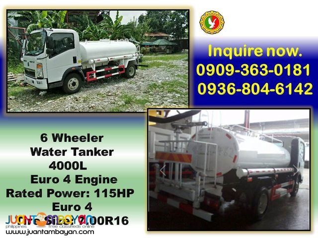 6 wheeler water truck 4 cubic